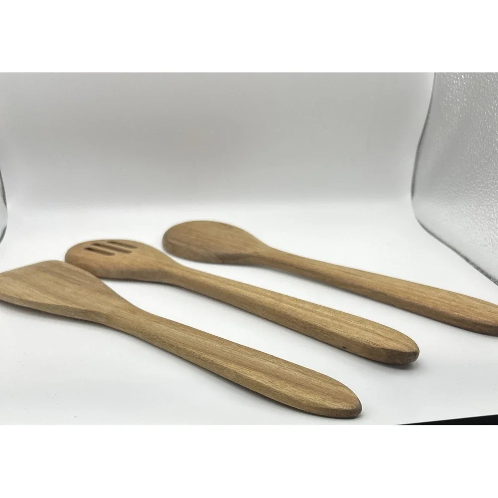Pioneer Woman ~ Three (3) Piece ~ Wooden‎ Utensils ~ Spoon ~ Turner ~ Serving